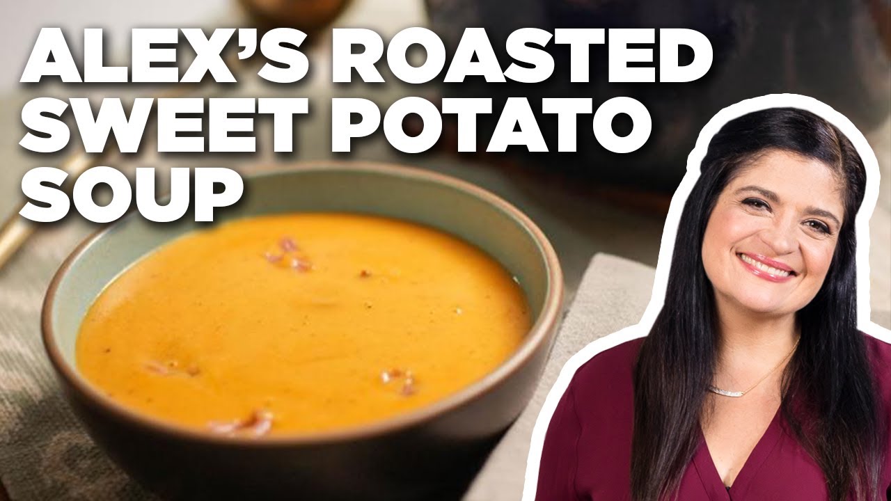Alex Guarnaschelli's Roasted Sweet Potato Soup With Ham Hocks : The Kitchen : Food Network