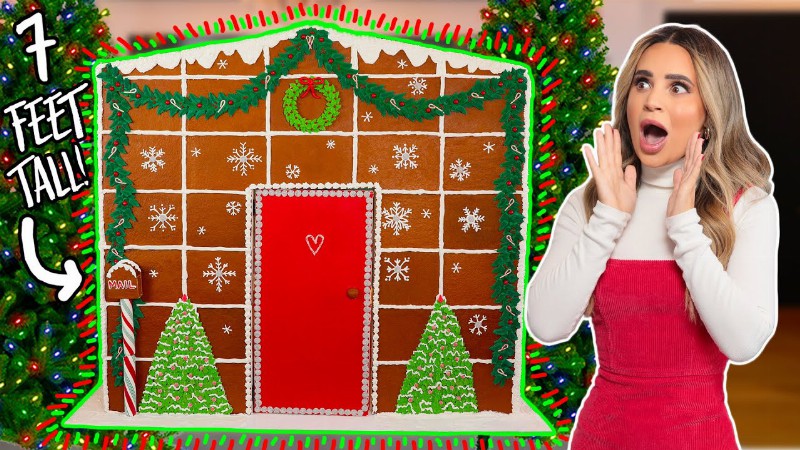 Building A *massive* Gingerbread House For 24 Hours! *7* Feet Tall!