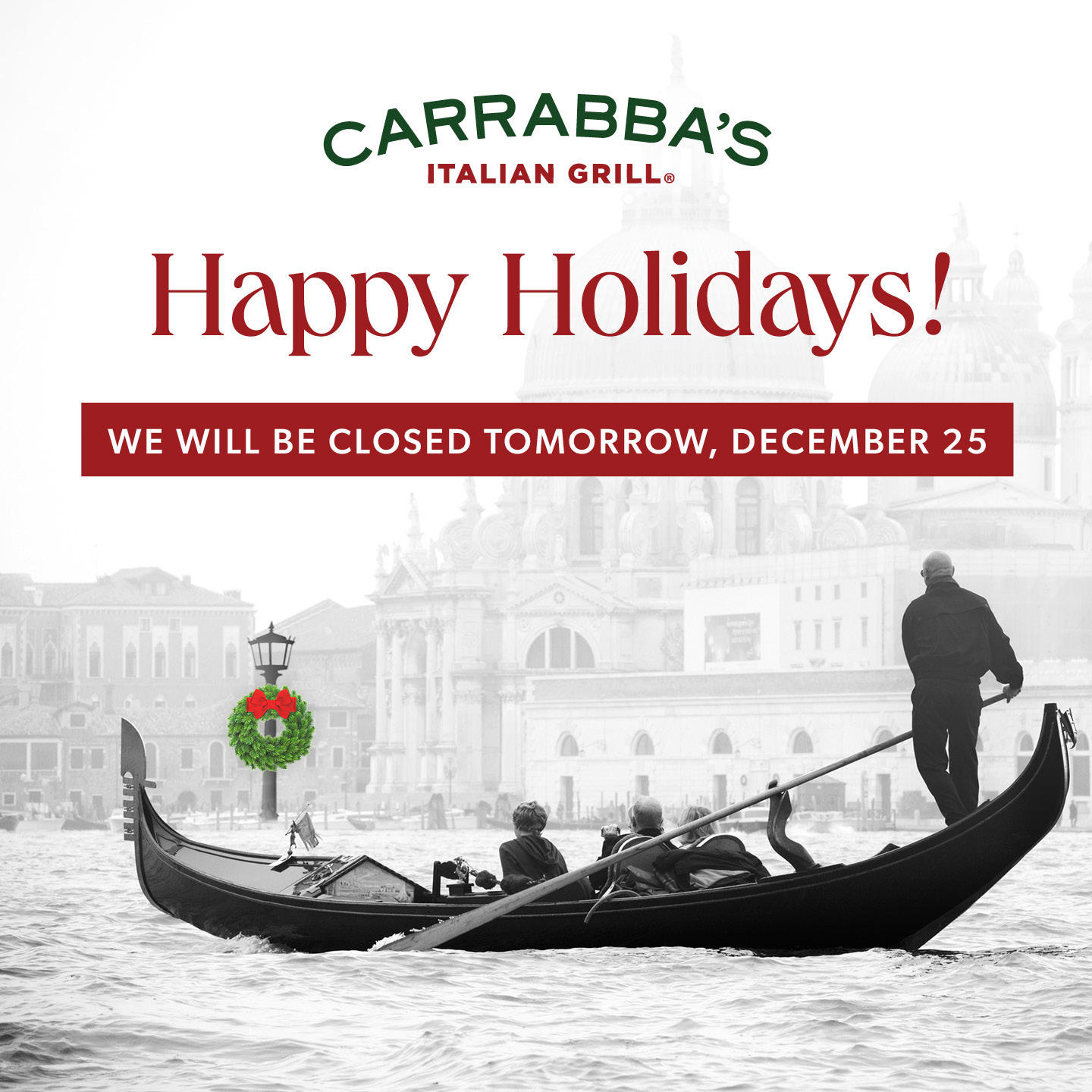 image  1 Carrabba's Italian Grill - We will be closed this evening at 10 pm and tomorrow so that our Micos ca