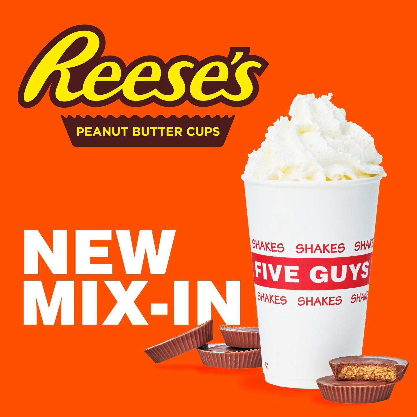 image  1 Five Guys - We have teamed up with REESE'S to create the perfect milkshake