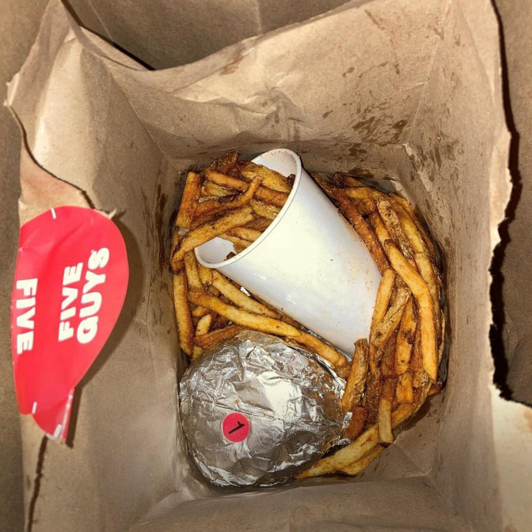 Five Guys - You opened your bag to see all your bag fries (
