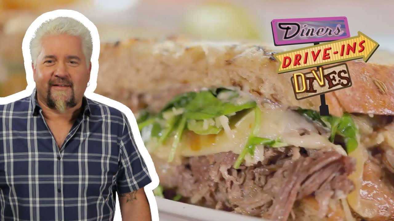 image 0 Guy Fieri Eats A Dynamite Short Rib Sandwich : Diners Drive-ins And Dives : Food Network
