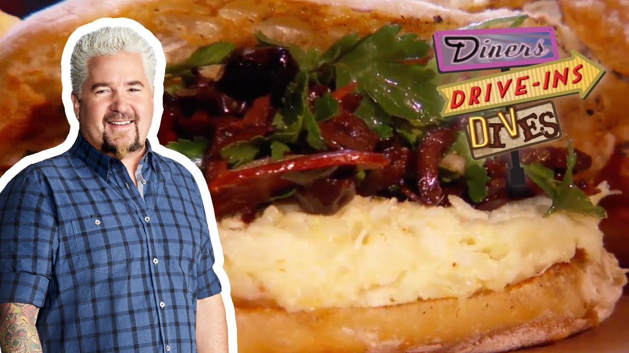 Guy Fieri Eats A Salt Cod Sandwich : Diners Drive-ins And Dives : Food Network