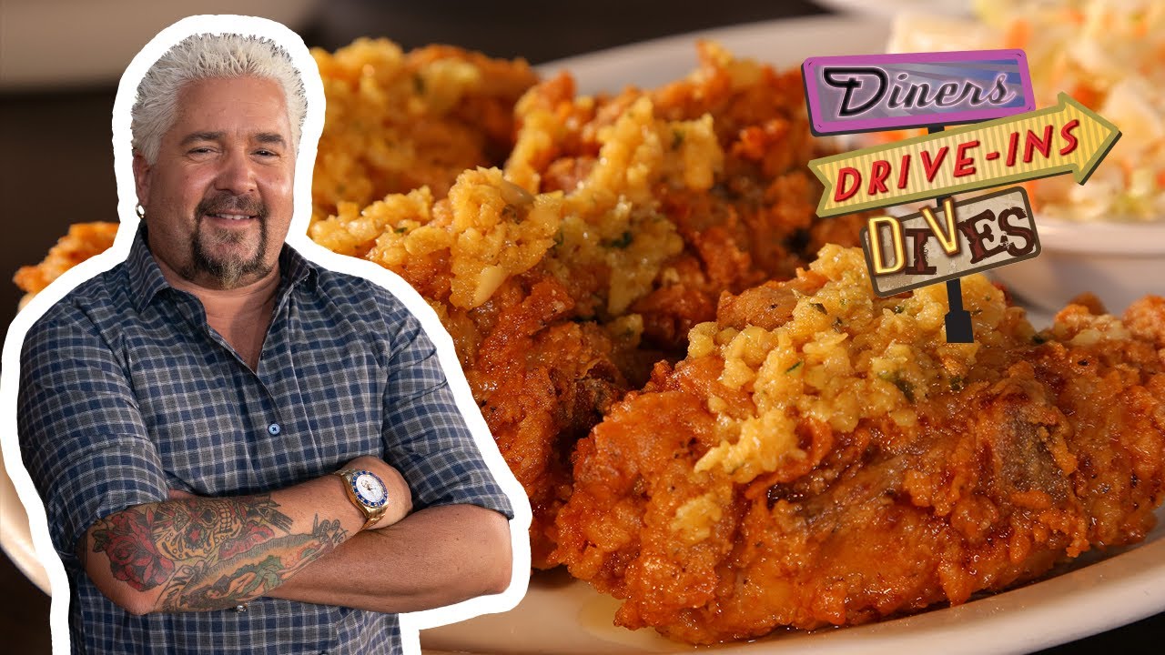 image 0 Guy Fieri Eats Garlic Fried Chicken : Diners Drive-ins And Dives : Food Network