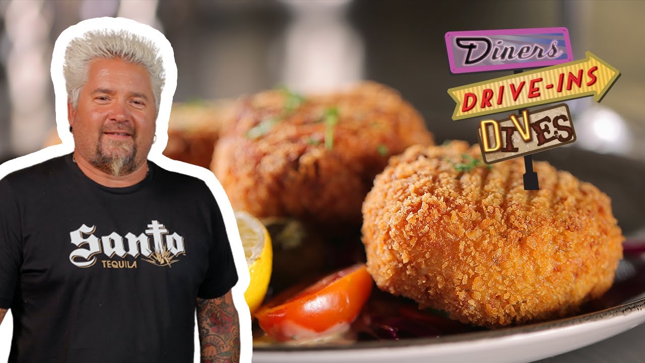 Guy Fieri Eats Newfoundland Cod Cakes : Diners Drive-ins And Dives : Food Network