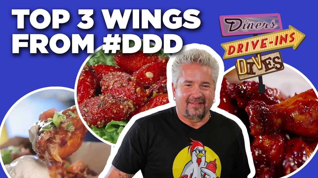 Top 3 Most-insane Wings In #ddd History : Diners Drive-ins And Dives With Guy Fieri : Food Network