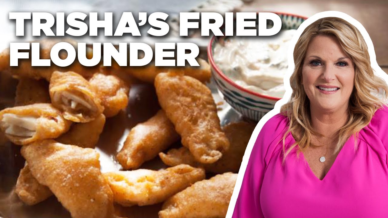 Trisha Yearwood's Fried Flounder With Sweet Pepper Mayo : Trisha's Southern Kitchen : Food Network