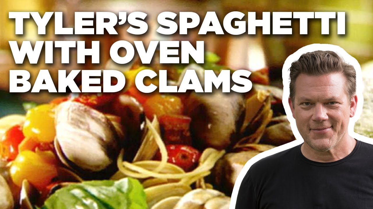 image 0 Tyler Florence's Spaghetti With Oven Baked Clams : Tyler's Ultimate : Food Network